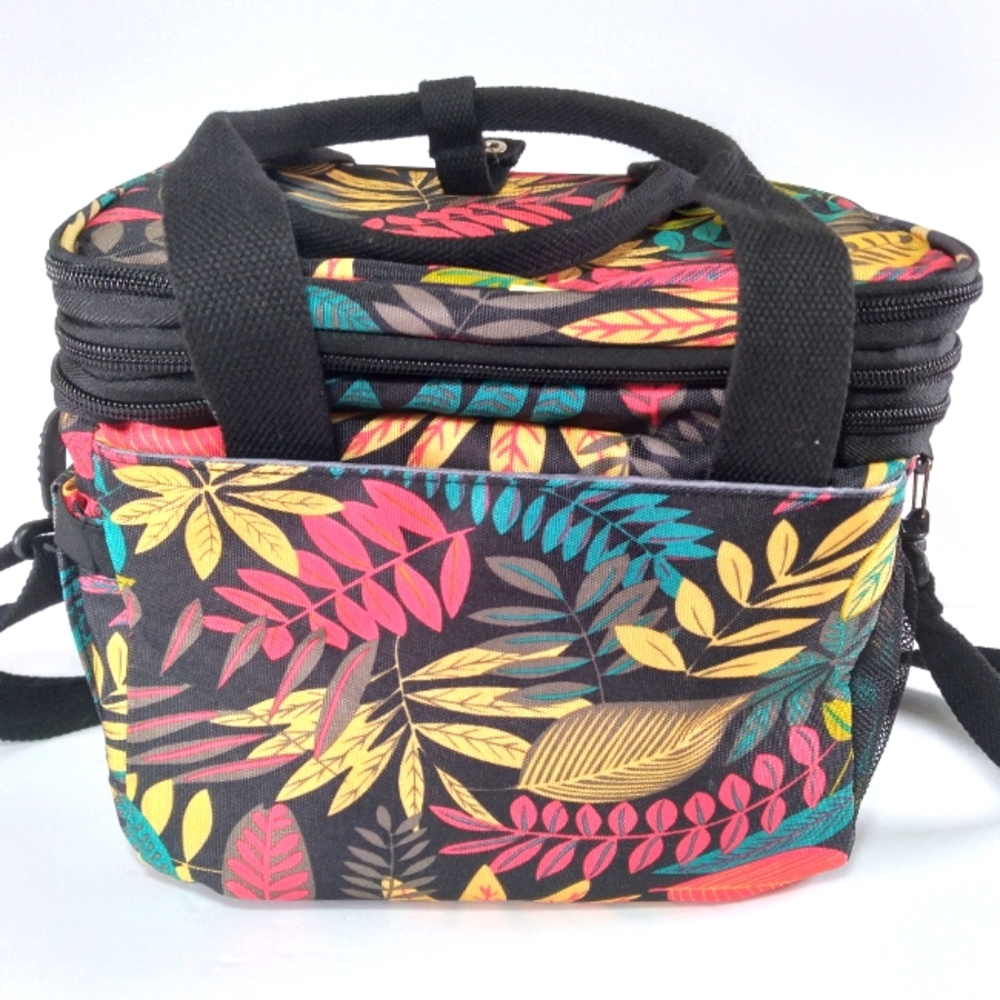 Mov Compra Expandable Lunch Bag Colorful Tropical Botanical Travel Beach Pool - Picture 5 of 9